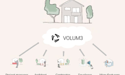 skica kuće sa drvjećem i oznaka tko koristi platformu volum3