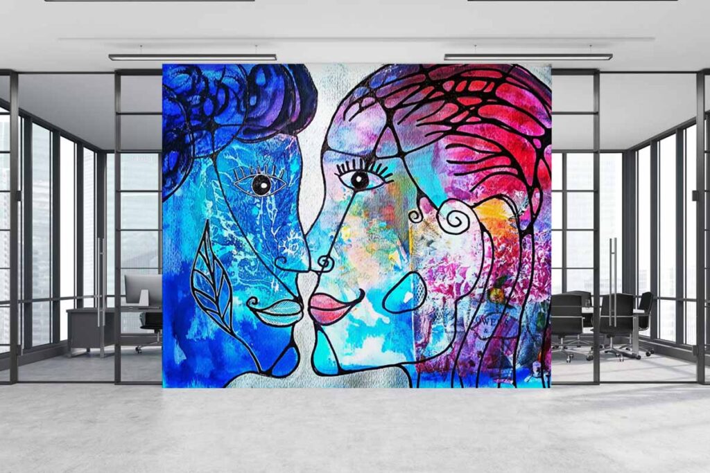 Dekorativne i zidne tkanine u plavim nijansama u dizajnu interijera / photo: NeuroArt Design