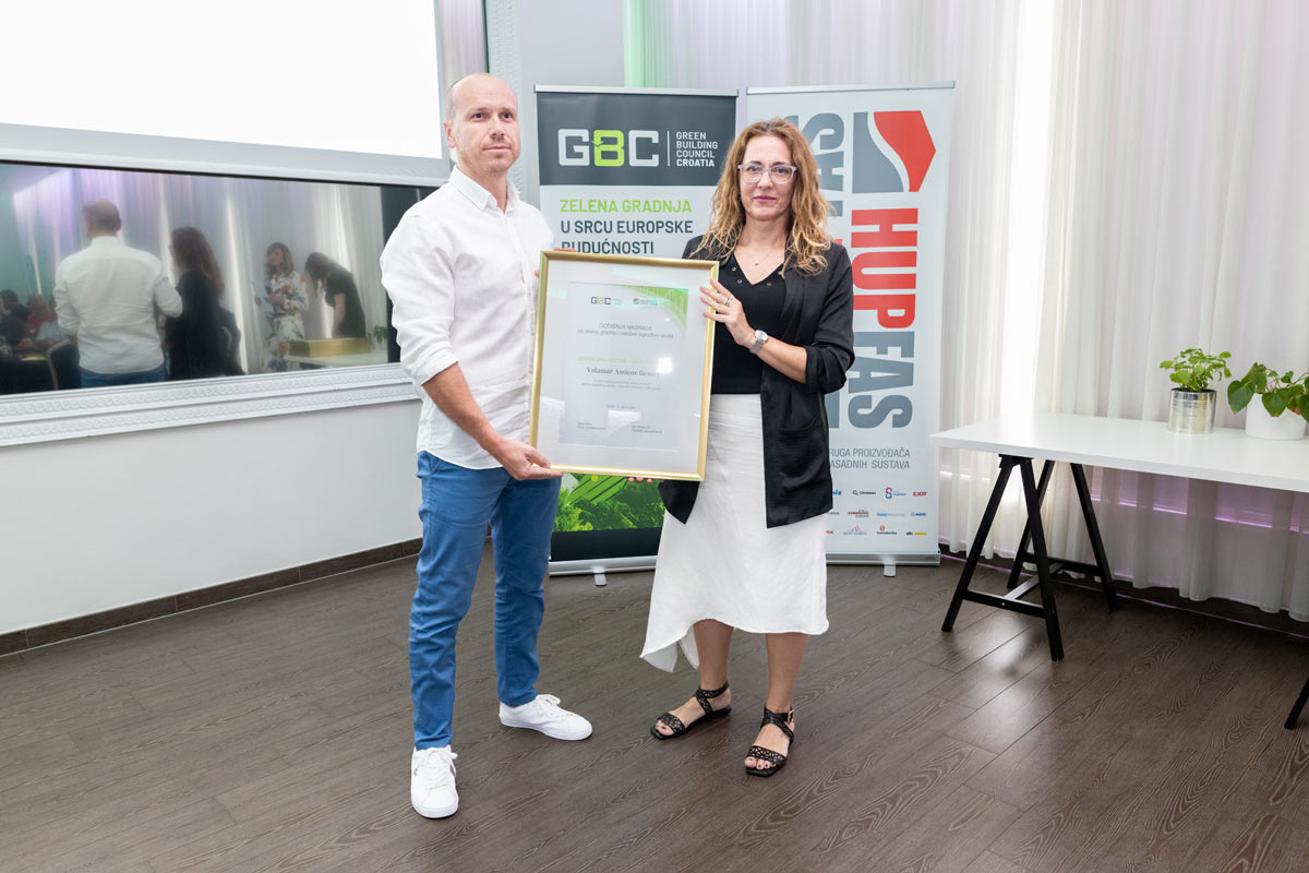 Valamar Amicor Resort na dodeli godišnje nagrade za zelenu gradnju najboljim projektima, instituciji i osobi godine / photo: GBC