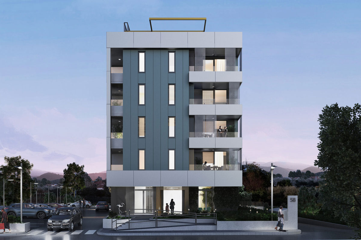 Stambeno-poslovni objekt MET, bočna strana / 3D vizualizacija: BIONIQUE