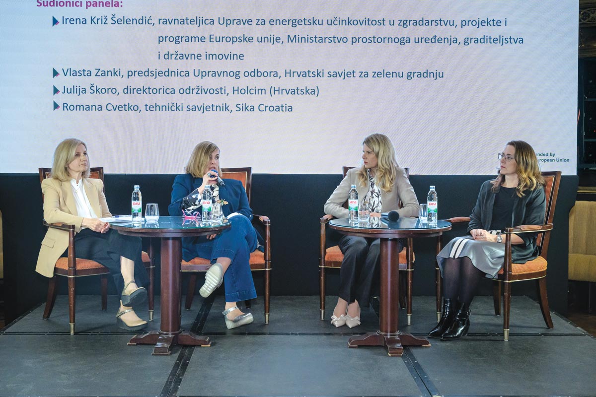 Od temelja do rušenja – kako gradimo klimatski odgovorno? 5 Panel diskusija: #BuildingLife - Dekarbonizacija sektora zgradarstva na HSZG konferenciji o održivom financiranju, s predstavnicima javnih tijela, akademskog sektora i industrije / photo: GBC