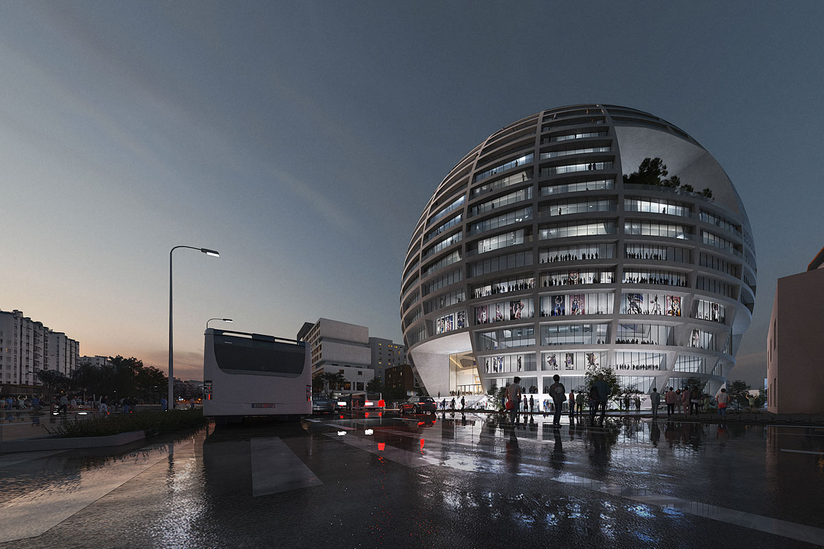 Projekt: MVRDV - Grand Ballroom arena u Tirani 1 Grand Ballrom, eksterijer / render: MVRDV