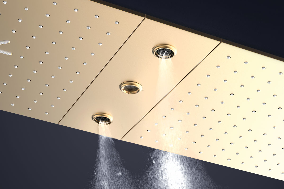 GROHE Grohtherm Aqua Tiles - Termostat za preciznu kontrolu podešavanja tuša 3 GROHE Rainshower Aqua Tiles plafonski tuš / photo: GROHE