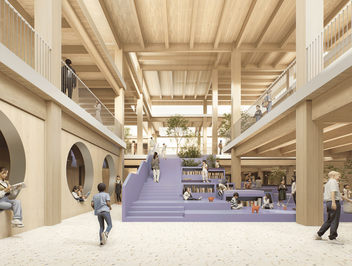 Objavljeni rezultati Natječaja za izradu idejnog arhitektonsko-urbanističkog rješenja Osnovne škole Dubrava - centar 5 4. nagrada Natječaja za Osnovnu školu Dubrava - centar / Autor: Burton Hamfelt; suradnici: Marysia Oplatek, Maja Zubak, Sucre Wanga, Noyan Azbun