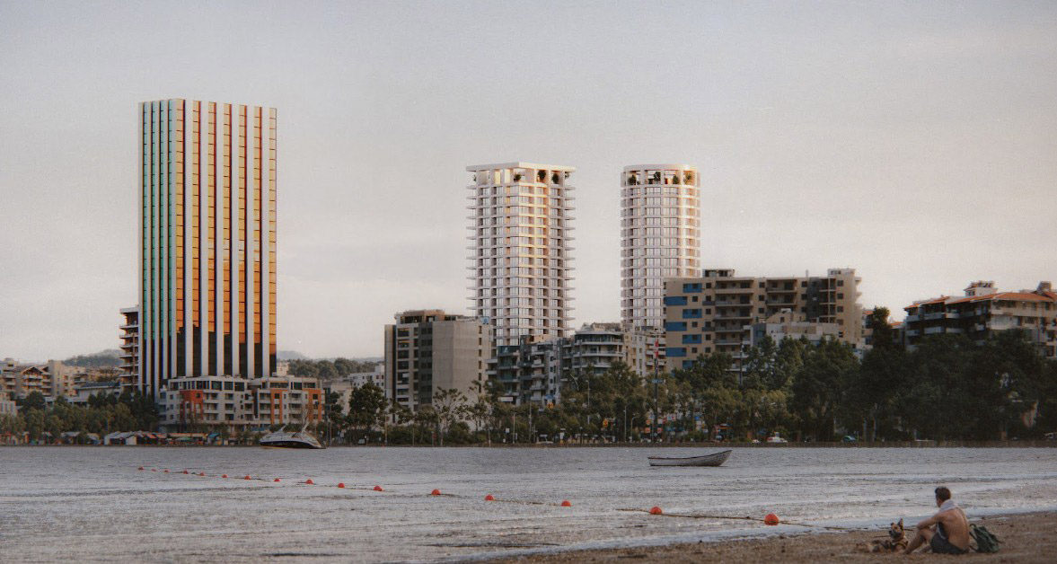 #projekt DUAS TOWERS - Tri bloka, dve funkcije 1 DUAS towers / 3D visualisation OKDRAW