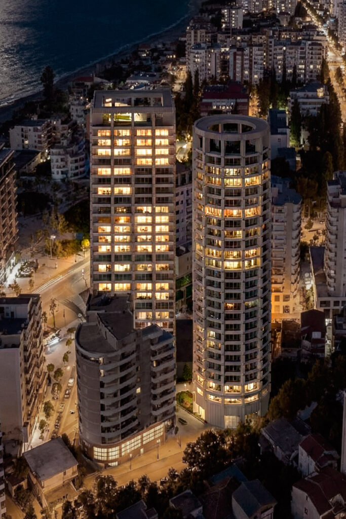 #projekt DUAS TOWERS - Tri bloka, dve funkcije 4 DUAS towers / 3D visualisation OKDRAW