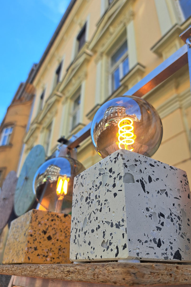 Upoznajte kreativni svijet riječkog brenda BoodyWoody 3 BoodyWoody betonske lampe izrađene u terrazzo tehnici / photo: BoodyWoody