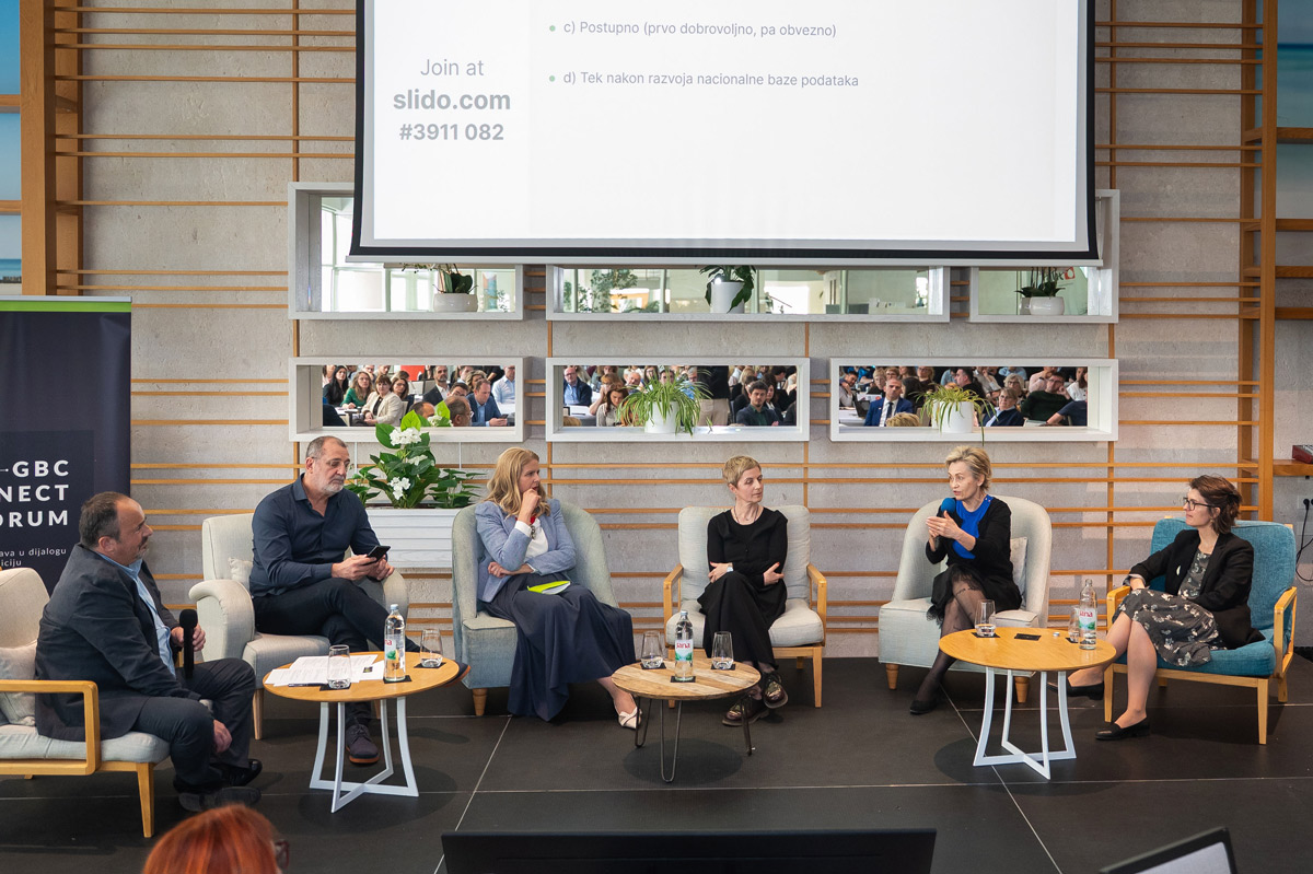 Ugljični otisak zgrada u Hrvatskoj: Od prvih podataka do nove regulative 5 Panel rasprava INDICATE LIFE na GBC Connect Forumu, travanj 2026 / foto: GBC